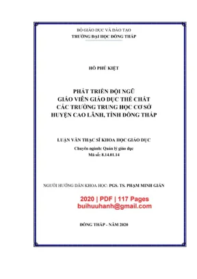 Phát triển đội ngũ giáo viên giáo dục thể chất các trường trung học cơ sở huyện cao lãnh tỉnh đồng tháp