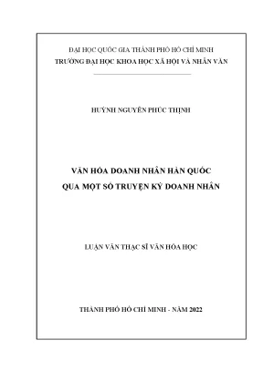 Văn hóa doanh nhân hàn quốc qua một số truyện ký doanh nhân