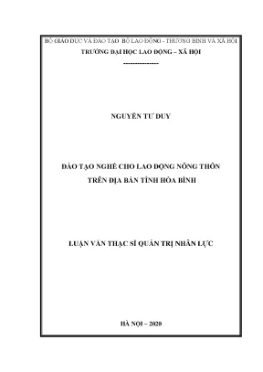 Đào tạo nghề cho lao động nông thôn trên địa bàn tỉnh hòa bình