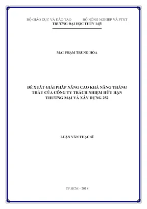 Đề xuất giải pháp nâng cao khả năng thắng thầu của công ty trách nhiệm hữu hạn thương mại và xây dựng 252