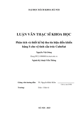 Phân tích và thiết kế bộ thu tín hiệu điều khiển băng s cho vệ tinh cấu trúc cubesat