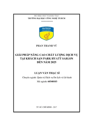 Giải pháp nâng cao chất lượng dịch vụ tại khách sạn park hyatt saigon đến năm 2025