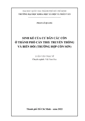 Sinh kế của cư dân các cồn ở thành phố cần thơ truyền thống và biến đổi trường hợp cồn sơn