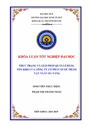 Thực trạng và giải pháp quản lí hàng tồn kho của công ty dược phẩm vạn ngân