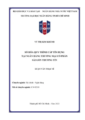 Số hóa quy trình cấp tín dụng tại ngân hàng thương mại cổ phần sài gòn thương tín
