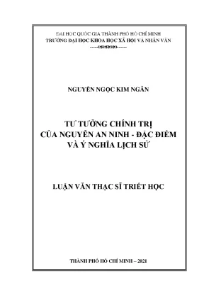 Tư tưởng chính trị của nguyễn an ninh đặc điểm và ý nghĩa lịch sử