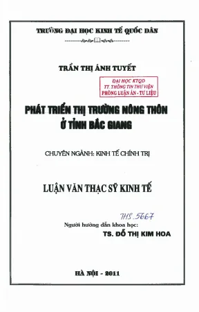 Phát triển thị trường nông thôn ở tỉnh bắc giang