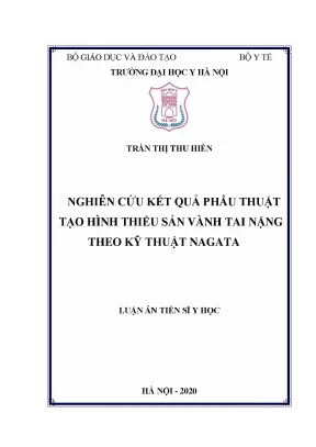 Nghiên cứu kết quả phẫu thuật tạo hình thiểu sản vành tai nặng theo kỹ thuật nagata