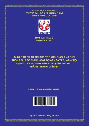 Giáo dục sự tự tin cho trẻ mẫu giáo 5 6 tuổi thông qua tổ chức hoạt động ngày lễ ngày hội tại một số trường mầm non quận thủ đức thành phố hồ chí minh