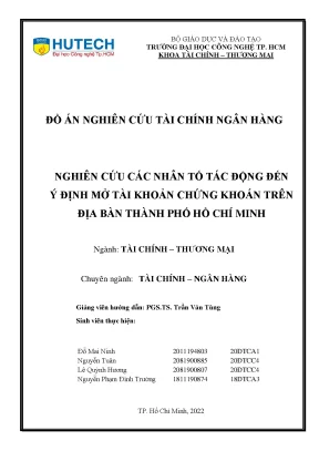 Nghiên cứu các nhân tố tác động đến ý định mở tài khoản chứng khoán trên địa bàn thành phố hồ chí minh