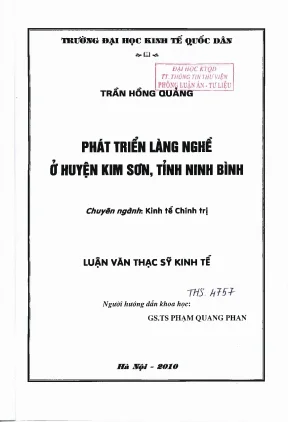 Phát triển làng nghề ở huyện kim sơn tỉnh hoà bình