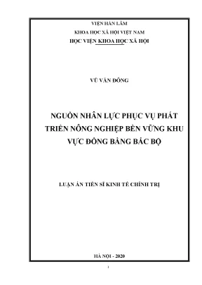 C nguồn nhân lực phục vụ phát triển nông nghiệp bền vững khu vực đồng bằng bắc bộ