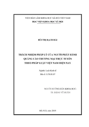 Trách nhiệm pháp lý của người phát hành quảng cáo thương mại trực tuyến theo pháp luật việt nam hiện nay