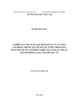 Nghiên cứu đề xuất giải pháp quản lý an toàn lao động trong xây dựng các công trình dân dụng do trung tâm phát triển hạ tầng kỹ thuật tp đà lạt làm chủ đầu tư