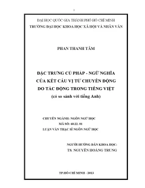Đặc trưng cú pháp ngữ nghĩa của kết cấu vị từ chuyển động do tác động trong tiếng việt có so sánh với tiếng anh