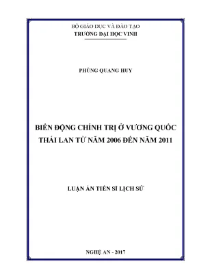Biến động chính trị ở vương quốc thái lan từ năm 2006 đến năm 2011