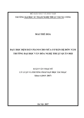 Dạy học đệm đàn piano cho múa cơ bản hệ bốn năm tại trường đhvhnt quân đội