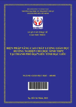 Biện pháp nâng cao chất lượng giáo dục hướng nghiệp cho học sinh thpt tại thành phố bạc liêu tỉnh bạc liêu