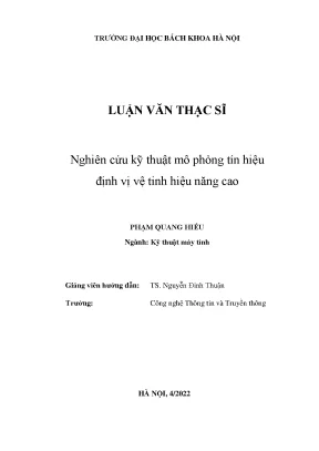 Nghiên cứu kỹ thuật mô phỏng tín hiệu định vị vệ tinh hiệu năng cao