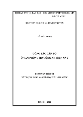 Công tác cán bộ ở văn phòng bộ công an hiện nay