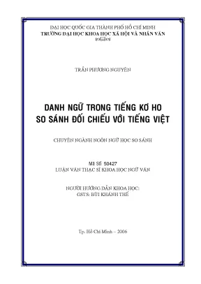 Danh ngữ trong tiếng kơ ho so sánh đối chiếu với tiếng việt