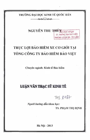 Trục lợi bảo hiểm xe cơ giới tại tổng công ty bảo hiểm bảo việt