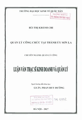 Quản lý công chức tại thành ủy sơn la