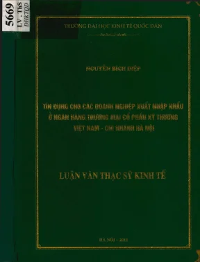 Tín dụng cho các doanh nghiệp xuất nhập khẩu ở ngân hàng thương mại cổ phần kỹ thương việt nam chi nhánh hà nội