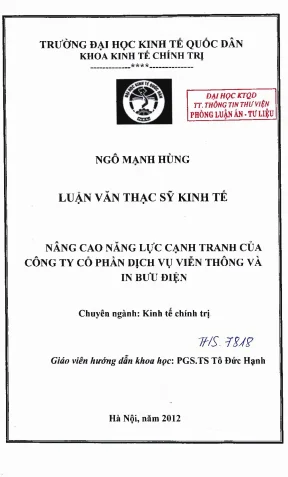 Nâng cao năng lực cạnh tranh của công ty cổ phần dịch vụ viễn thông và in bưu điện