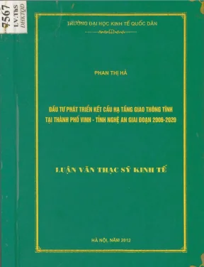 Đầu tư phát triển kết cấu hạ tầng giao thông tĩnh tại thành phố vinh tỉnh nghệ an giai đoạn 2006 2020