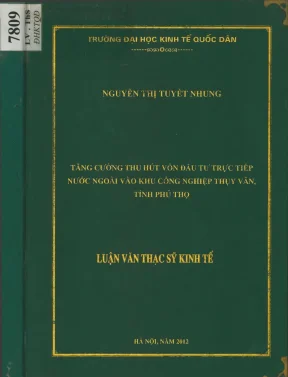 Tăng cường thu hút vốn đầu tư trực tiếp nước ngoài vào khu công nghiệp thuỵ vân tỉnh phú thọ