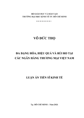 Đa dạng hóa hiệu quả và rủi ro tại các ngân hàng thương mại việt nam