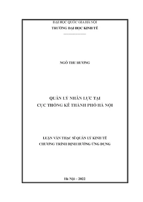 Quản lý nhân lực tại cục thống kê thành phố hà nội