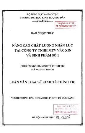 Nâng cao chất lượng nhân lực tại công ty tnhh mtv vắc xin và sinh phẩm số 10