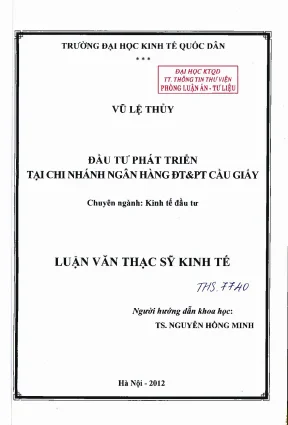 Đầu tư phát triển tại chi nhánh ngân hàng đầu tư và phát triển cầu giấy