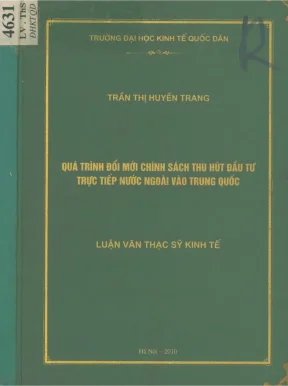 Quá trình đổi mới chính sách thu hút đầu tư trực tiếp nước ngoài vào trung quốc