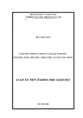 Giáo dục phòng chống xâm hại tình dục cho học sinh tiểu học theo tiếp cận kĩ năng sống
