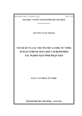 Tần suất và các yếu tố tiên lượng tử vong 30 ngày ở bệnh nhân đợt cấp bệnh phổi tắc nghẽn mạn tính nhập viện