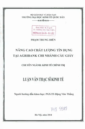 Nâng cao chất lượng tín dụng tại agribank chi nhánh cầu giấy