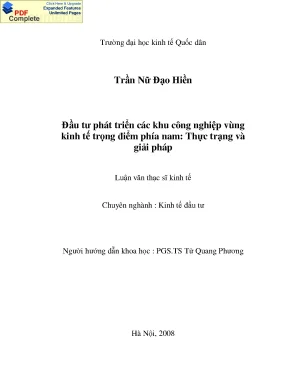Đầu tư phát triển các khu công nghiệp vùng kinh tế trọng điểm phía nam thực trạng và giải pháp
