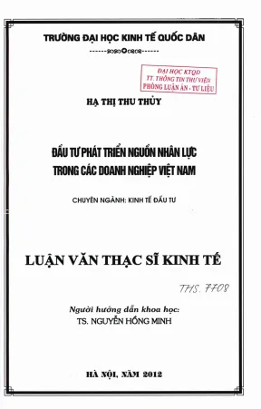 Đầu tư phát triển nguồn nhân lực trong các doanh nghiệp việt nam