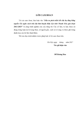 Đầu tư phát triển kết cấu hạ tầng bằng nguồn vốn ngân sách trên địa bàn huyện hậu lộc tỉnh thanh hóa giai đoạn 2011 2025