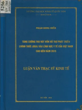 Tăng cường thu hút vốn hỗ trợ phát triển chính thức oda vào lĩnh vực y tế của việt nam cho đến năm 2015