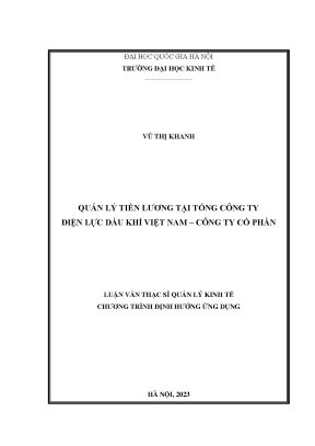 Quản lý tiền lương tại tổng công ty điện lực dầu khí việt nam công ty cổ phần