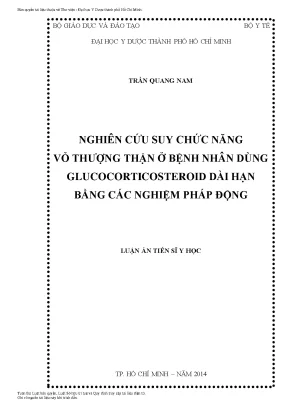 Nghiên cứu suy chức năng vỏ thượng thận ở bệnh nhân dùng glucocorticosteroid dài hạn bằng các nghiệm pháp động 1