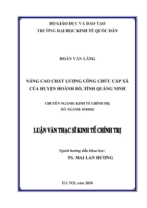 Nâng cao chất lượng công chức cấp xã của huyện hoành bồ tỉnh quảng ninh