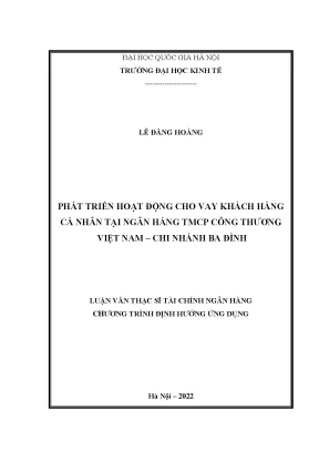 Phát triển hoạt động cho vay khách hàng cá nhân tại ngân hàng tmcp công thương việt nam chi nhánh ba đình