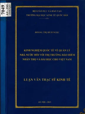 Kinh nghiệm quốc tế về quản lý nhà nước đối với thị trường bảo hiểm nhân thọ và bài học cho việt nam