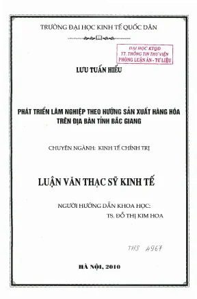 Phát triển lâm nghiệp theo hướng sản xuất hàng hoá trên địa bàn tỉnh bắc giang