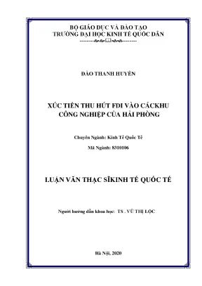 Xúc tiến thu hút fdi vào các khu công nghiệp của hải phòng